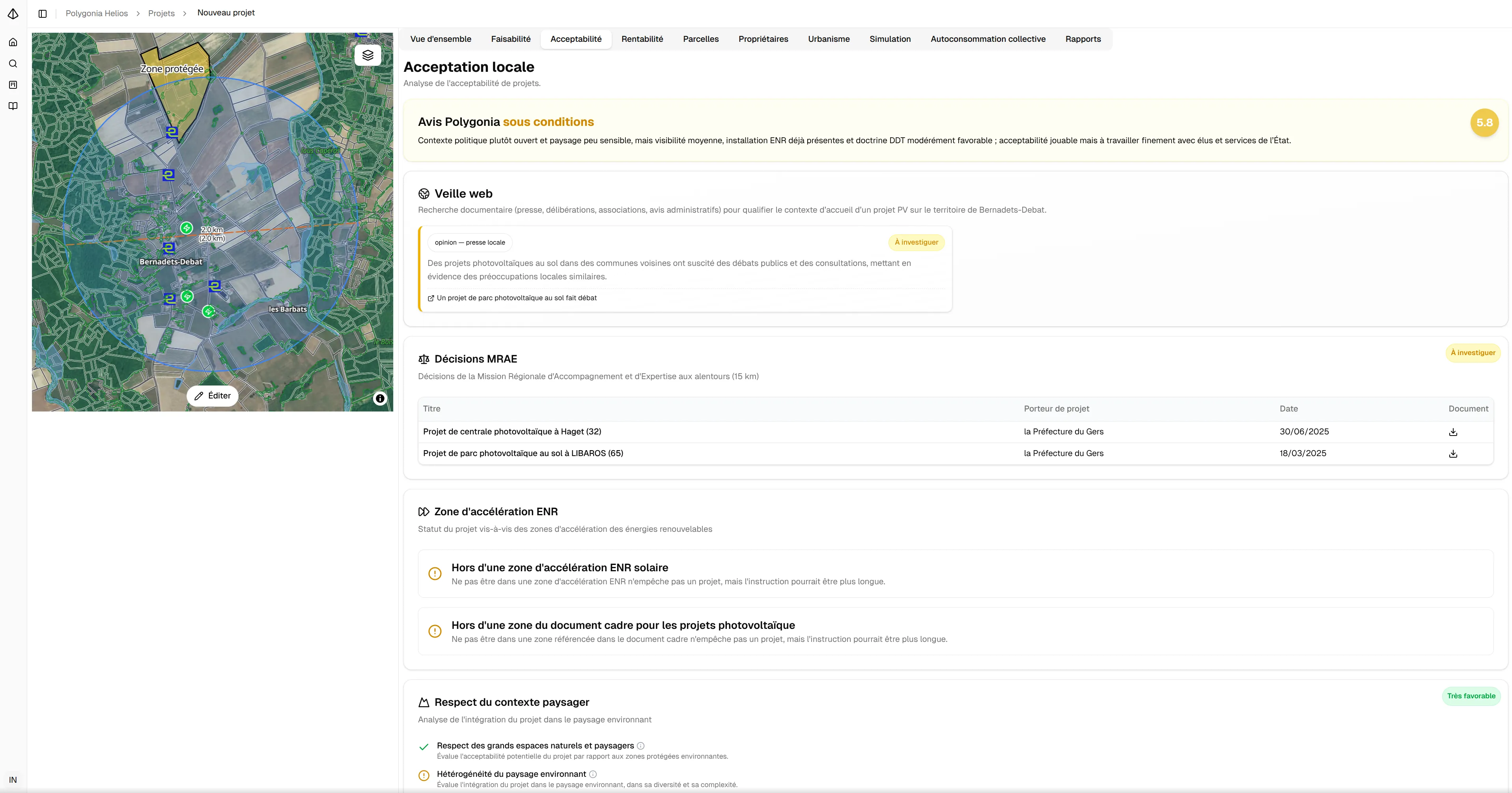 Consultez l'acceptabilité locale du projet